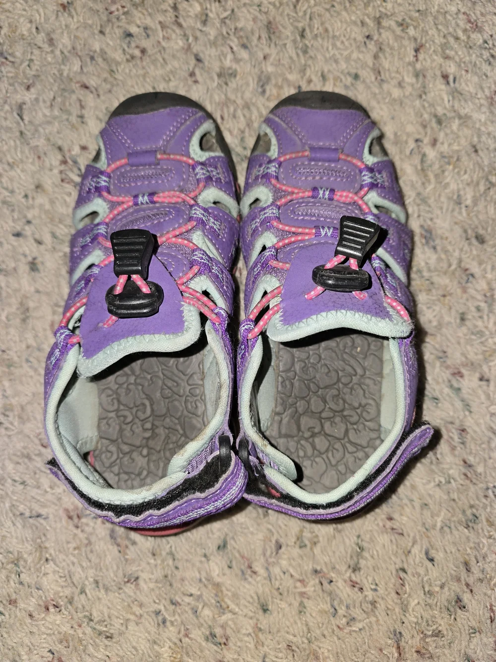 Kids Purple Active Sandals with Pink Trim